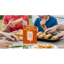 Zap-n-Tote. Convenient, Disposable, Microwaveable Crisping Sleeve for foods like Hot Pockets, Great Value filled sandwiches, bettergoods empanadas. Proudly made in the U.S.A.
