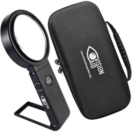 30x Hands-Free Magnifier with USB Rechargeable Ultra Bright LED Lights and Case | 40x Loupe Magnifying Glass with Stand for Reading Jewelry Coins Watch Hobby Crafts Close Work