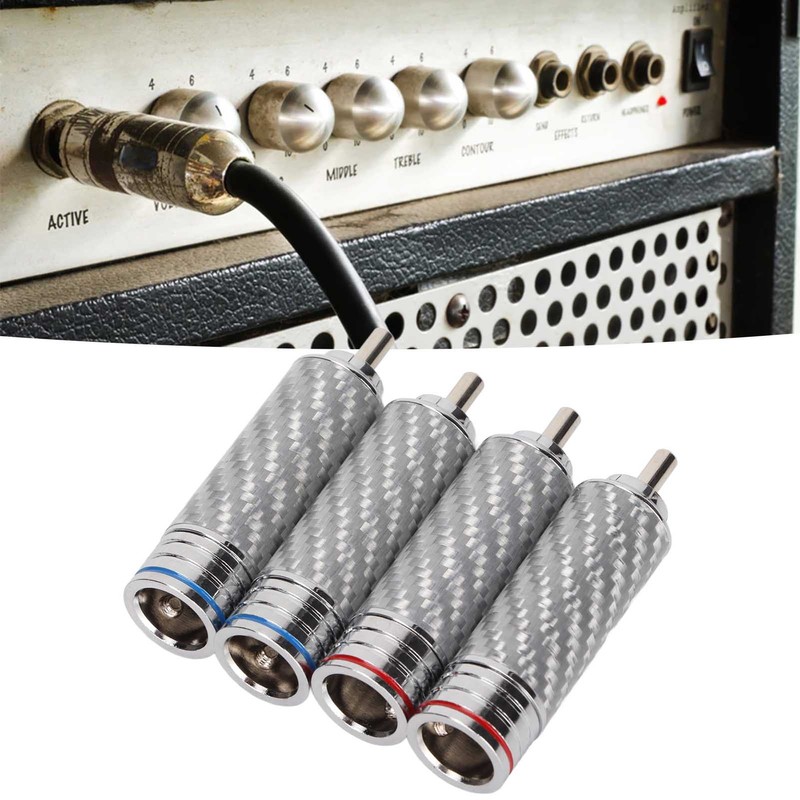 4Pcs RCA Sound Plug Chrome Plated Welding Phono RCA Male