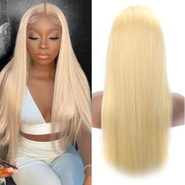 Jreitsere Blonde Lace Front Wig, 13 x 4 (33x10 cm), Straight, 613 Wig, Perruque, Cheveux, Natural, Free Part, Gluless, Pre-Plucked, with Baby Hair, 180 Density, Pour Femme, 18