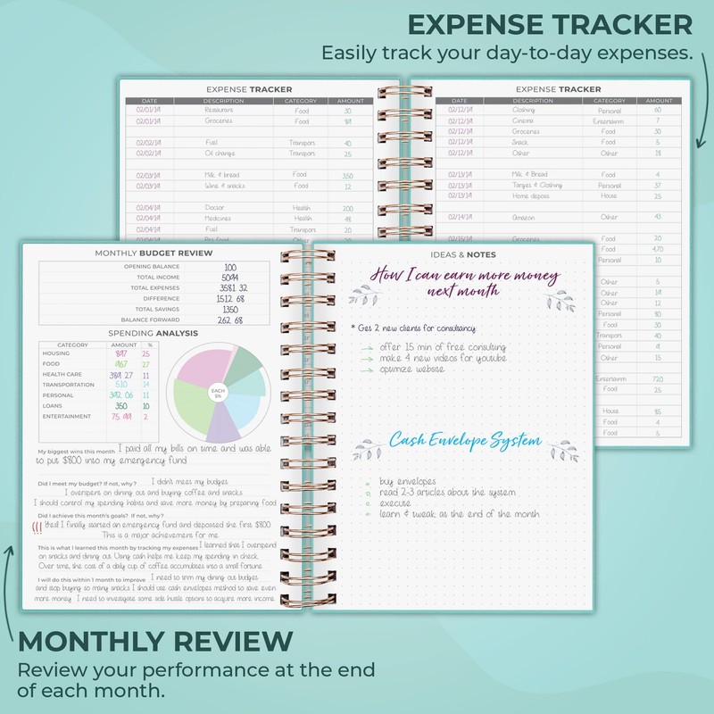 Clever Fox Budget Planner Spiral – Expense Tracker Notebook –