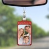 Car Rearview Mirror Hanging Metal Photo Frame, Drive Safe Cute