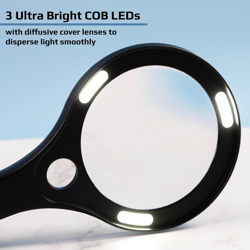 Carson Lumé 2.5X Aspherical Handheld Magnifier with 7X Spot Lens,