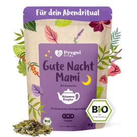PregniVITAL Gute Nacht Mami - Organic Evening Tea Especially for Pregnant Women - Pregnancy Tea 1st 2nd 3rd Trimester - Before Bedtime with Hops and Lavender - 70g Loose Herbs