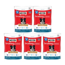Milk-Bone Original Brushing Chews, 9 Small/ Medium Daily Dental Dog Treats, 9 Count (Pack of 5)