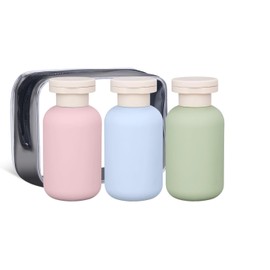 Toketa 3 Piezas Botellas de Viaje 100 ml, Envases para Viaje sin Fugas, Set de Viaje, kit de viaje aseo personal mujer, Accesorios de Viaje(Verde