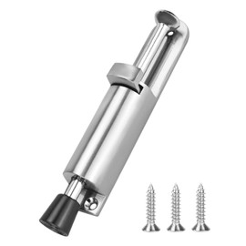 Zhongtou Door Stop Door Stopper Floor Zinc Alloy Spring Door Stopper Door Holder with Foot Control Lock Metal Door Stopper with Screw for Indoor Outdoor Door Balcony Door (Silver)