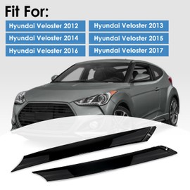 Left & Right A-Pilla Exterior Windshield Trim Molding Compatible with 2012-2017 Hyundai Veloster, Replace 861702V000 861802V000, Outer Windscreen A-Pillar Molding Trim Panel