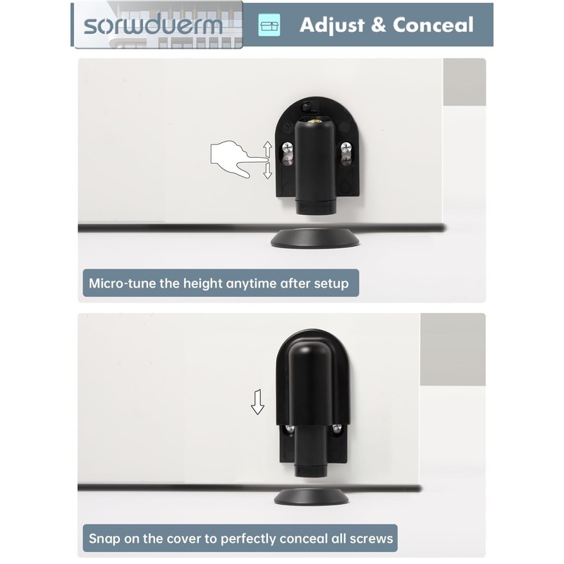 SORWDUERM 1 Pack Black Door Stopper Magnetic Door Cathc Matte