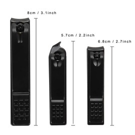 HURRISE Juego De 3 Cortauñas Profesionales De Acero Inoxidable con Caja De Almacenamiento, Tijeras De Uñas Especiales para Tienda De Uñas, Adecuado para Hombres, Mujeres Y Niños