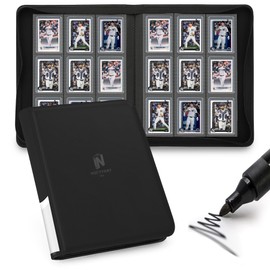 Toploader Binder,9 Pocket with 324 Card Slots for 3" x 4" Rigid Cards,PU Card Album for Trading Cards & Sports Cards(Black)