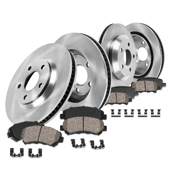 Callahan BRAKE PARTS Front and Rear Brake Kit with Replacement