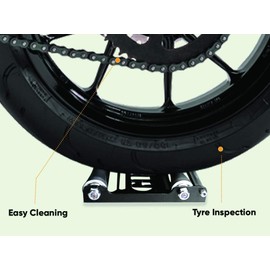 GRAND PITSTOP Motorcycle & Powersports Maintainence Stand Wheel Cleaning Wheel Roller Stand for tire Cleaning & Chain Lubrication - Groller Large (Bikes < 600 lb & Tire Width <240 mm)