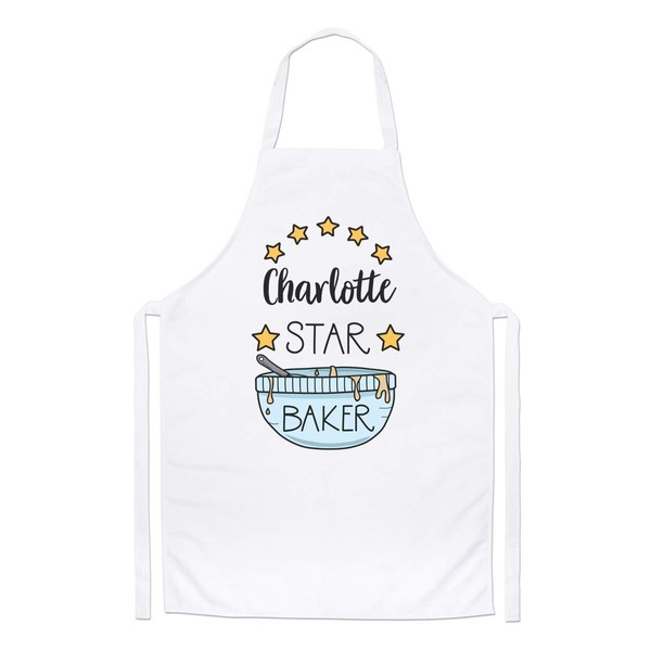 Personalised Star Baker Chefs Apron Baking Custom Name