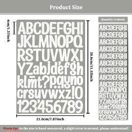 1.5 Inch Letters Stickers 552 Pieces Capital Alphabet Sticker for Scrapbooking Mailbox Inventory Planning Crafts and DIY - White