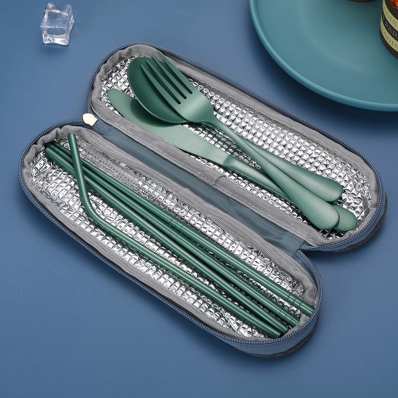 Portable Stainless Steel Flatware Set, Travel Camping Cutlery Set, Portable