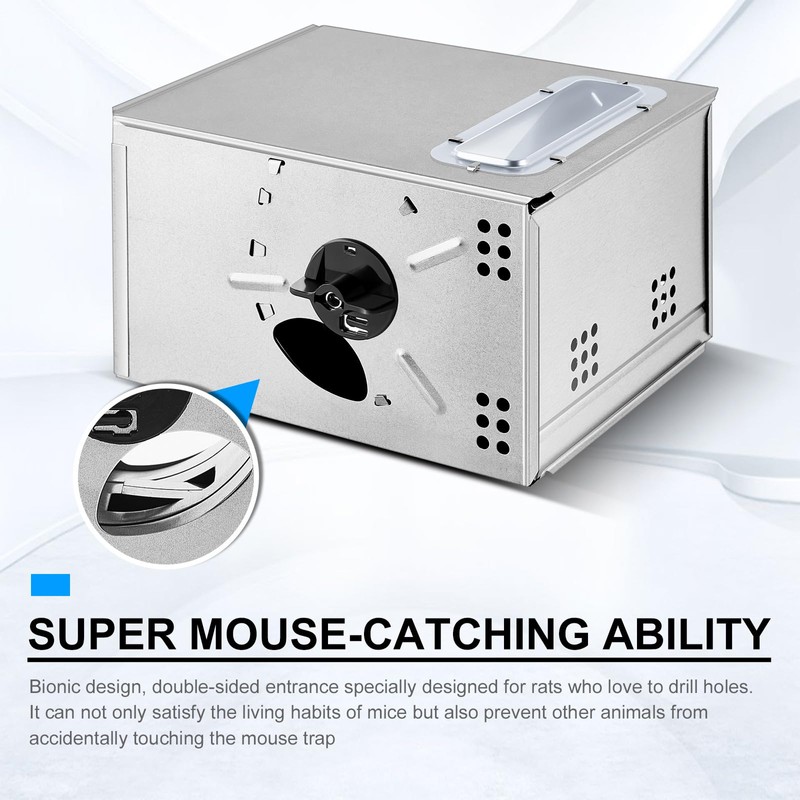 Qualirey 2 Pieces Mousetrap with Clear Lid Multiple Catch Mouse