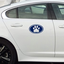 ANGDEST Dog PAW Oval (Navy Blue) (Set of 2) Premium Waterproof Vinyl Decal Stickers for Laptop Phone Accessory Helmet Car Window Bumper Mug Tuber Cup Door Wall Decoration