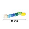 GERILEO Montessori Wooden Jointed Worm Set of 2 Colourful Educational