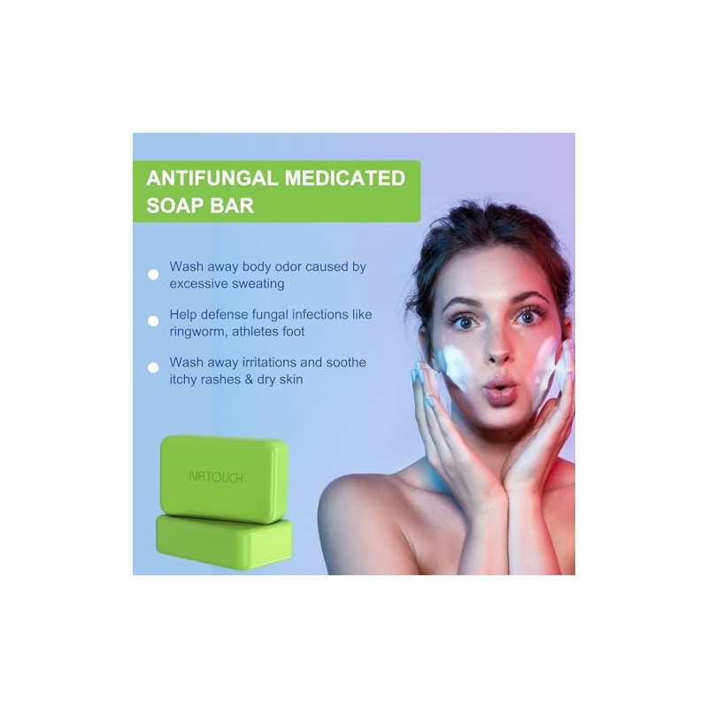 Jabón En Barra Antimicótico Medicinal | 4 onzas, paquete de