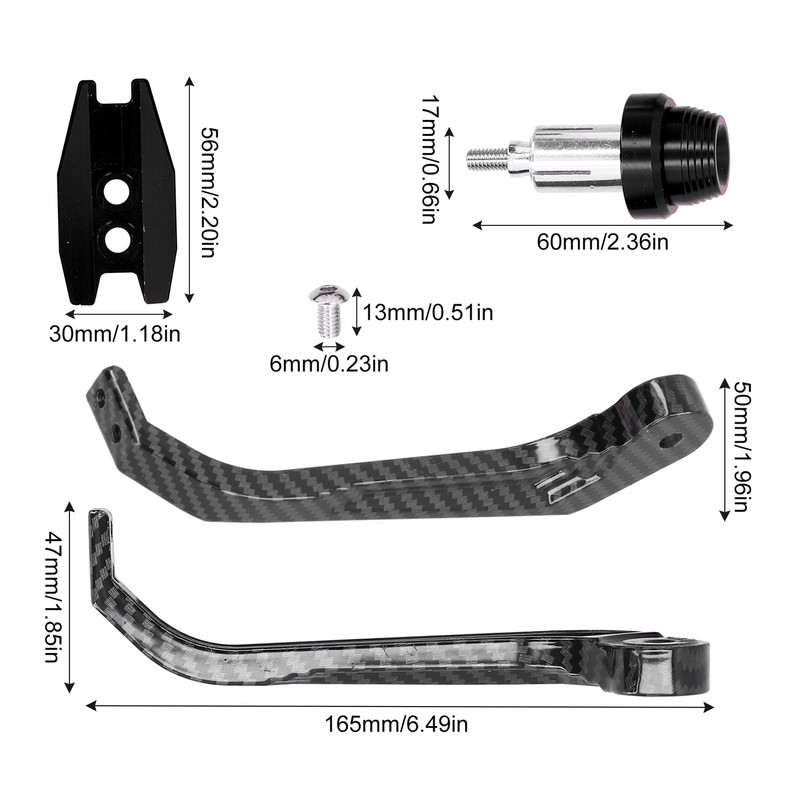 Motorcycle Handlebar Guard Carbon Fiber Style Aluminium Alloy Universal 22mm/0.87inBlack