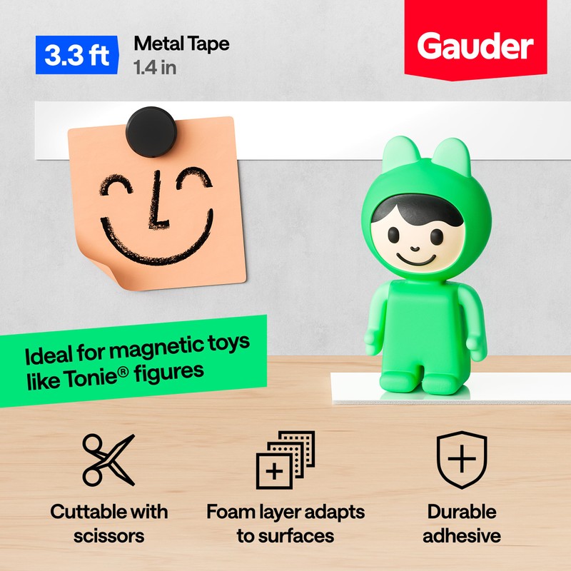 GAUDER Metal Tape Self Adhesive | Ferrous Tape for Magnets