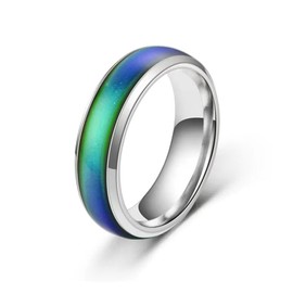 Emotion Feeling Magic Ring,Stainless Steel Ring for Women, Mood Sensitive Warm Color Changing Ring,Fashion Colorful Couple Ring