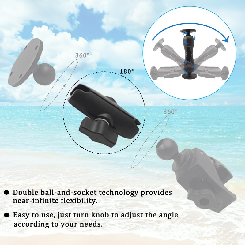 Dual Bushing Swivel Arm Compatible with RAM Arkon iBolt -