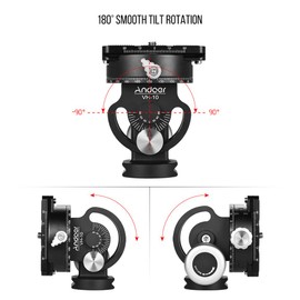 Andoer Panorama Tilt Head with Quick Release Plate Replace for SIRUI L10 L20s RRS MH-02