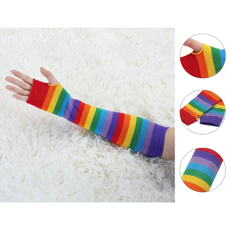 sourcing map Women's Arm Warmers Winter Knitted Cold Elbow Long