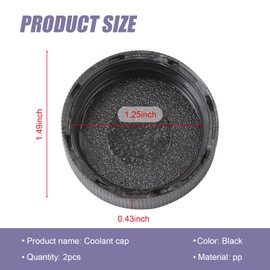 dawfall 2 PCS Car Engine Cooling Water Reservoir Cap, 1.49" x 0.43" Dust-proof Sealed Deputy Kettle Cover, Original Replacement OEM #21712-79900, Compatible with Nissan Mazda Infiniti Venucia (Black)
