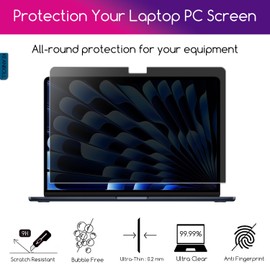 KEANBOLL Privacy Tempered Glass Screen Protector Designed for MacBook Air 13.6 inch (M3 / M2 Chip, Model: A3113 A2681), Anti Blue Light and Anti Glare (Tempered Glass) Shield