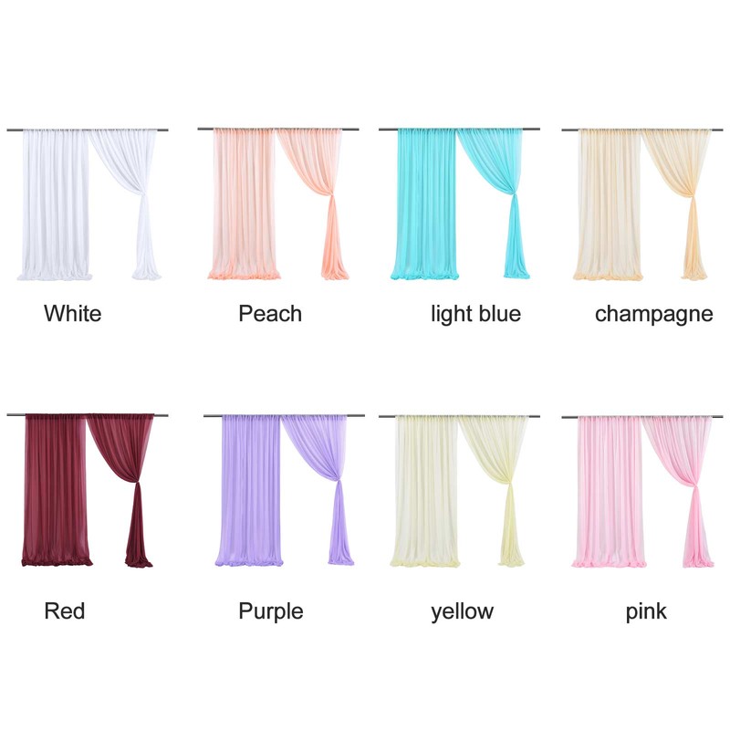 Backdrop Curtain Champagne 1.5x2.15m Yarn Durable Backdrop Drape for Wedding