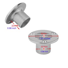 Douzime Boat Drain Floor Deck Drainage Cover Plug Scupper 1.8 x 0.88 Inch for Yacht Thru Hull Marine 316 Stainless Steel with Screws