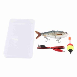Robotic Swimming Lure Multi Jointed Rechargeable Electric Fishing Lure with Green LED Light