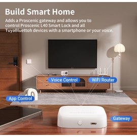 Proscenic Tuya Bluetooth Hub, Wi-Fi Gateway (2.4GHz), Smart Home Bridge Wireless Remote Controller, Compatible with Alexa/Google Assistant, Works with Proscenic L60 L40 Smart Lock All Tuya BLE Device