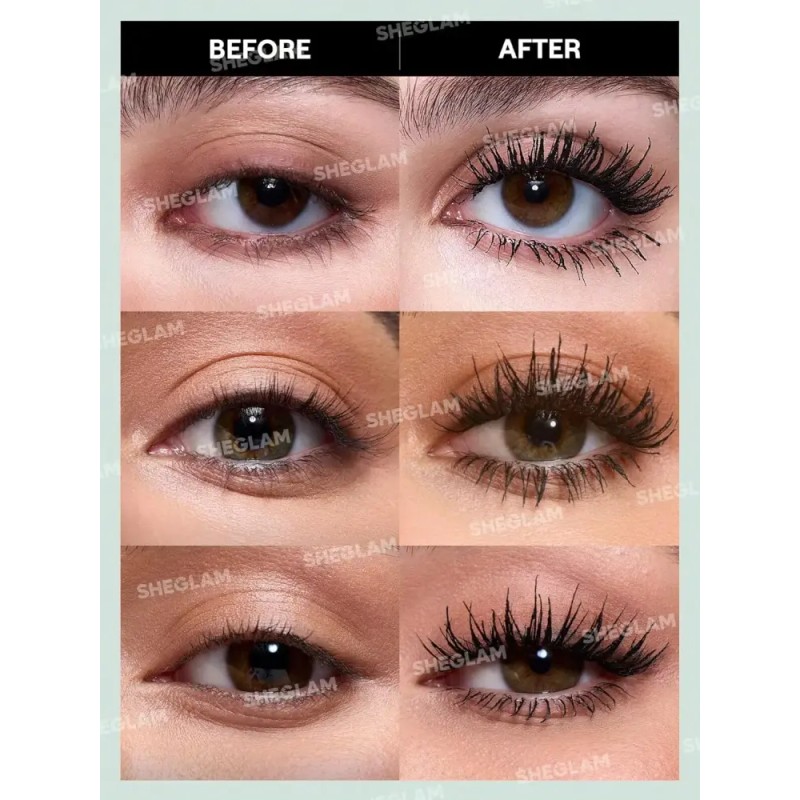 SHEGLAM 2 인 1 블랙 볼륨 및 길이 방수 마스카라