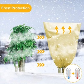 4 Packs Plant Covers Freeze Protection 30.7" Wx38.2 H 2.4oz Tree Cover for Fruit Shrubs Winter Protection Sun Pest Frost Cold with Drawstring Plants Bags Medium