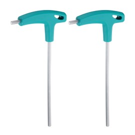 HARFINGTON 2pcs T-Handle Hex Key Wrench 5mm Metric CR-V T-Key Inner Hexagon Wrenches Spanner Repair Tool for Automotive Household Maintenance, Blue