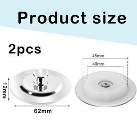 2 PCS Bath Plug, Universal Bath Plug With Chain Stainless Steel Push Type Bath Plug Sink Plug Replacement, Universal Bath Plug UK Set for Bathtub, Kitchen, Laundry Sink