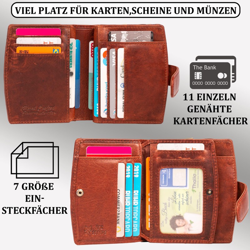 MATADOR Real Leather Women’s Wallet, 3622, RFID Protection, Numerous Card