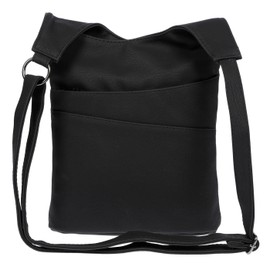 Christian Wippermann Women's Shoulder Bag Crossover Bag Leather Look Handbag, black, Minimal