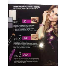 Maybelline Glamorous Look The Falsies Very Black Mascara  + Eyeliner + Eyeshadow