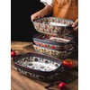 Bicuzat Vintage Style Pottery Bakeware Ceramic Casserole Dish Baking Pan