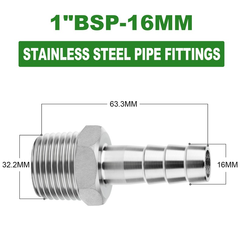 TAISHER Pack of 5 Forging of 304 Stainless Steel Air