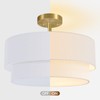 Semi Flush Mount Ceiling Light, 16.5'' Gold Light Fixture Ceiling
