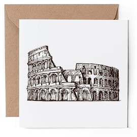1 x Greeting Card - Colosseum Rome Architectural Symbol - Blank Birthday Celebration Anniversary #59547