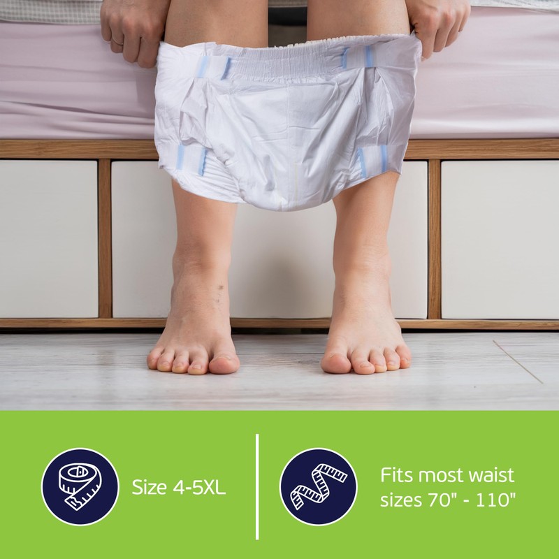 4-5xl Adult Diapers for Women and Men - 8 Bariatric