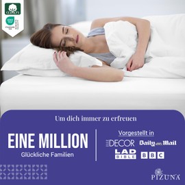 Pizuna Fitted Sheet 140 x 200 cm - 150 x 200 cm Cotton White, Breathable 100% Long Staple Cotton in Percale Weave Fitted Sheet with 40 cm Deep Pocket