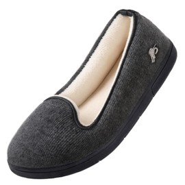 Wishcotton Women's Freira Lightweight Cozy Memory Foam Closed Back Slipper (Dark Grey, US Size 8)